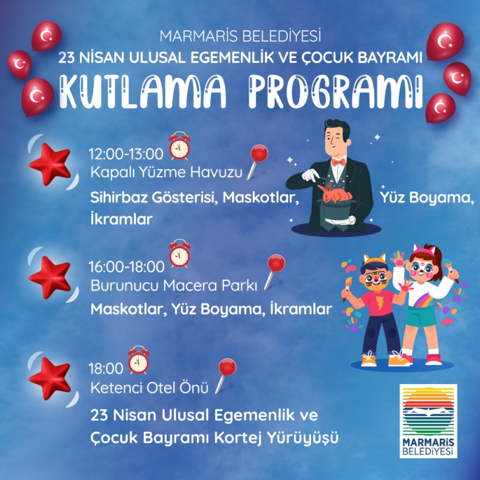 MARMARİS DÜNYANIN TEK ÇOCUK BAYRAMINDA ŞENLENECEK